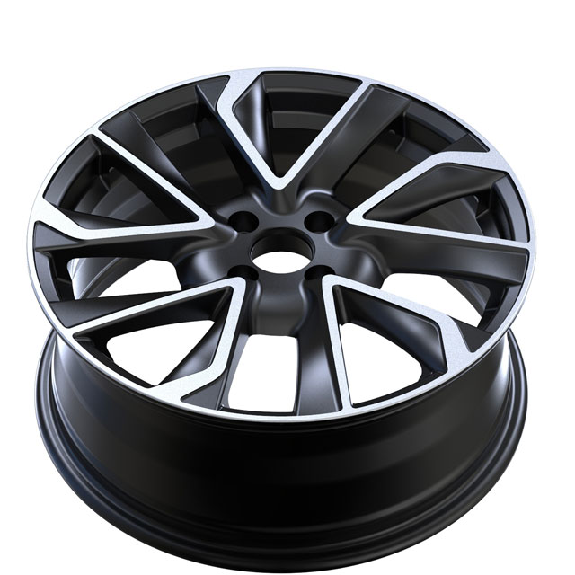 Black machine face forged alloy wheels