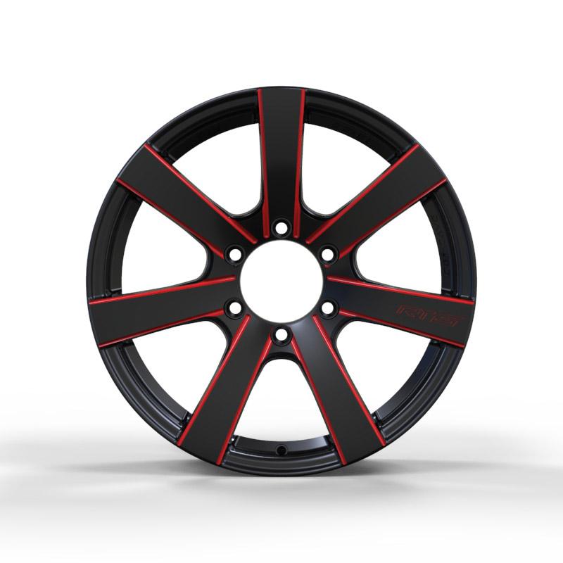 22 inch Black with red rimmed spokes forged wheels  6*139.7