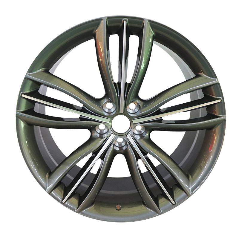 17 inch 5*120 mm grey polished with silver spoke  forged wheels