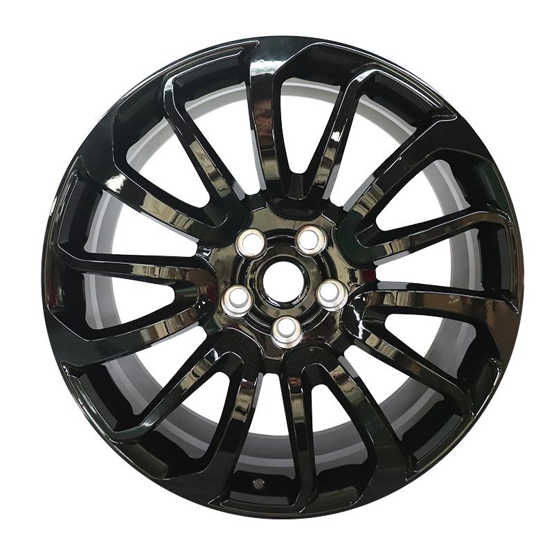 21 inch 5*120 mm black polished  silver multi spoke forged wheels