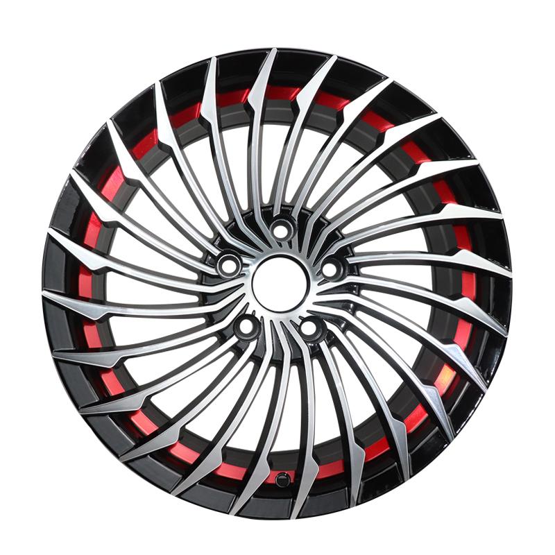 22 inch 5* 130mm multi-spoke red color alloy wheels