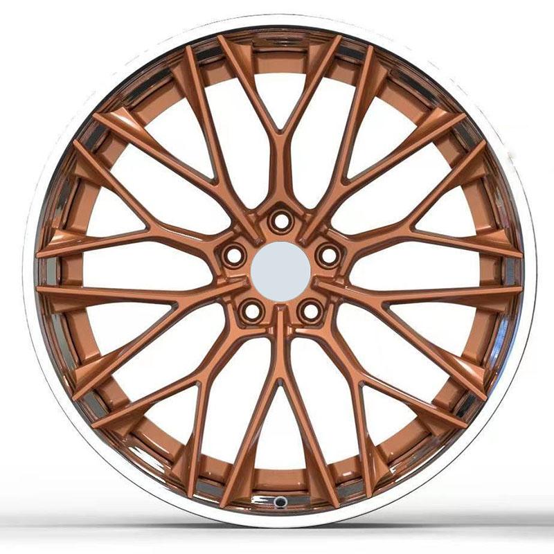Polish lip bronze 2 piece forged wheel