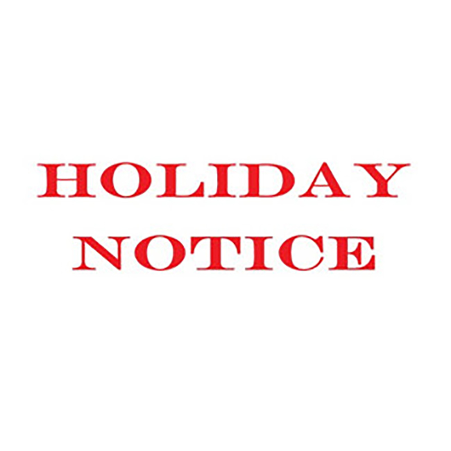 Aviso de feriado por el Día Internacional de los Trabajadores