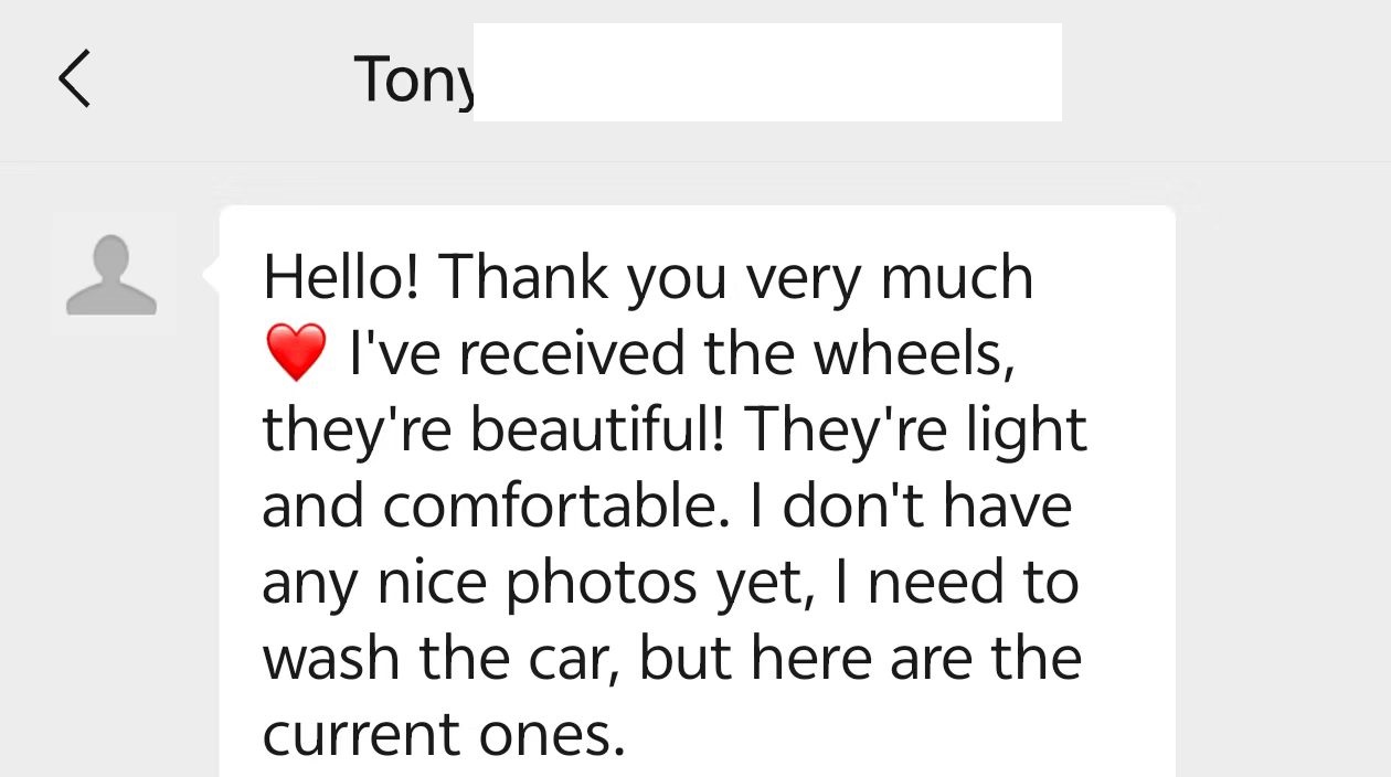 Customer feedback for custom 20 inch rims